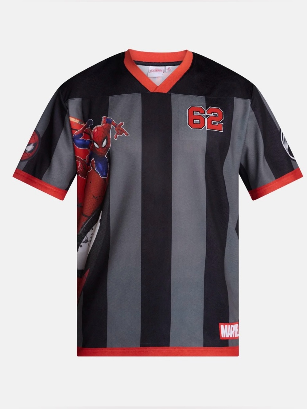 Marvel Spider-Man Men’s 3XL Graphic Mesh Soccer Jersey Black Red Gray NWT